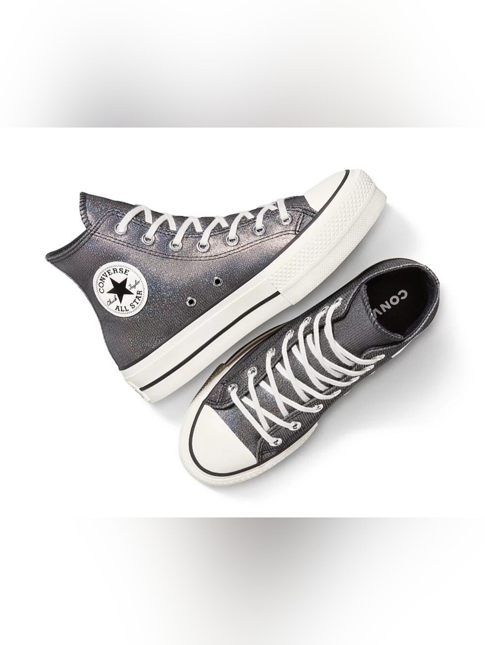 Converse Chuck Taylor All-Star Platform Lift Lace-Up Sparkle High Top Sneakers